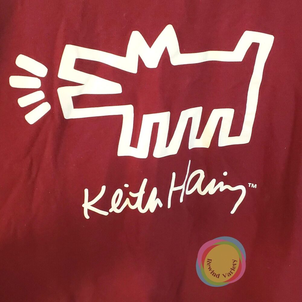 Keith Haring Maroon Barking Dog Graphic Sweatshirt M - Picture 4 of 11